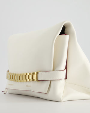 Victoria Beckham Puffy Chain Pouch Bag With Strap In White Leather RRP £1290