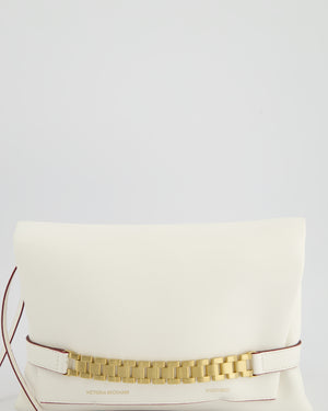 Victoria Beckham Puffy Chain Pouch Bag With Strap In White Leather RRP £1290