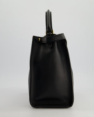 Fendi Medium Black Peekaboo X-Lite Leather Bag with Gold Hardware and Red 
Brown Leather Interior