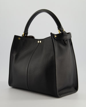 Fendi Medium Black Peekaboo X-Lite Leather Bag with Gold Hardware and Red 
Brown Leather Interior