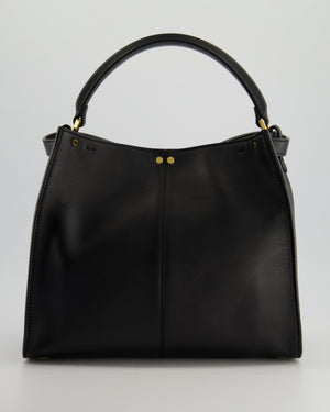 Fendi Medium Black Peekaboo X-Lite Leather Bag with Gold Hardware and Red 
Brown Leather Interior