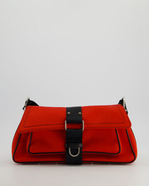 Christian Dior Red Hardcore Flap Bag with Silver Hardware