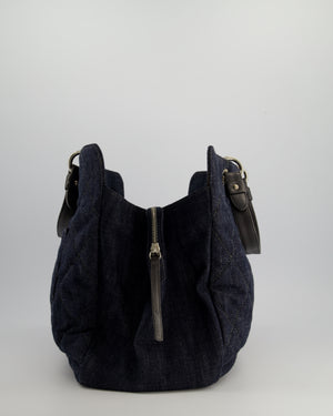 *FIRE PRICE* Chanel Large Indigo Blue Denim Shopping Tote Bag with leather Handles and Silver Hardware