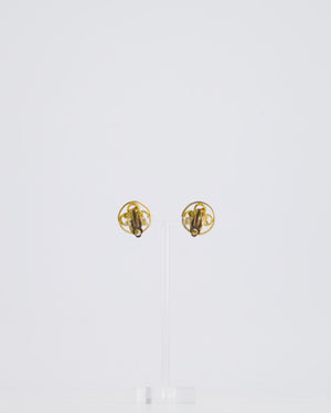 *HOT* Chanel Gold Round Knotted CC Logo Earrings