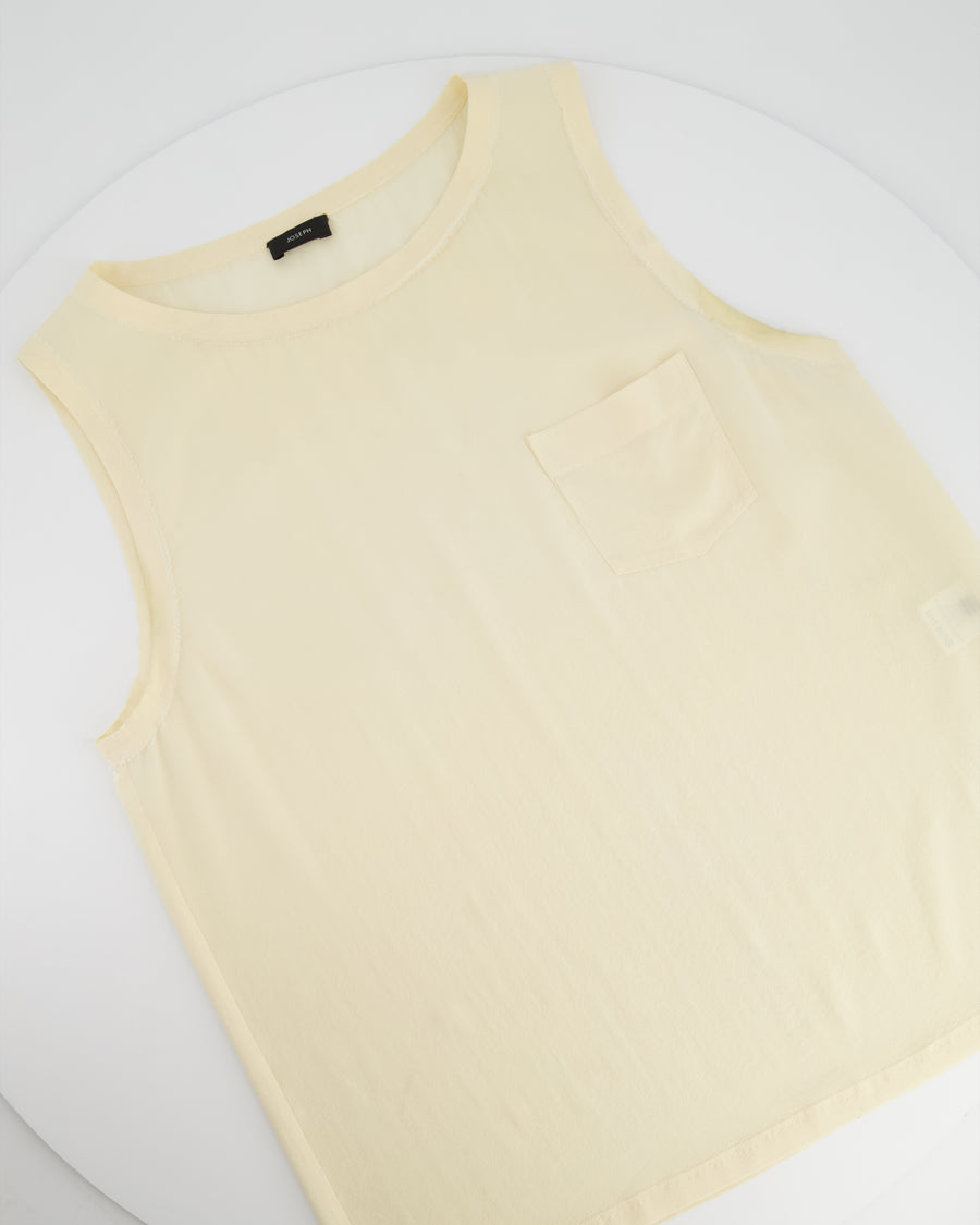 Joseph Silk Cream Vest Top With Frayed Detail Size 42 (UK 14)