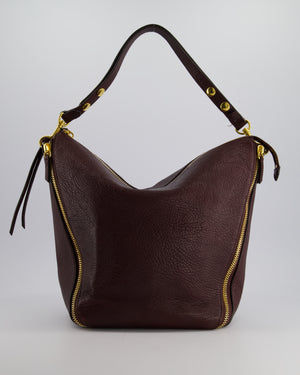 Mulberry Burgundy Camden Grained Leather Tote Bag with Gold Hardware