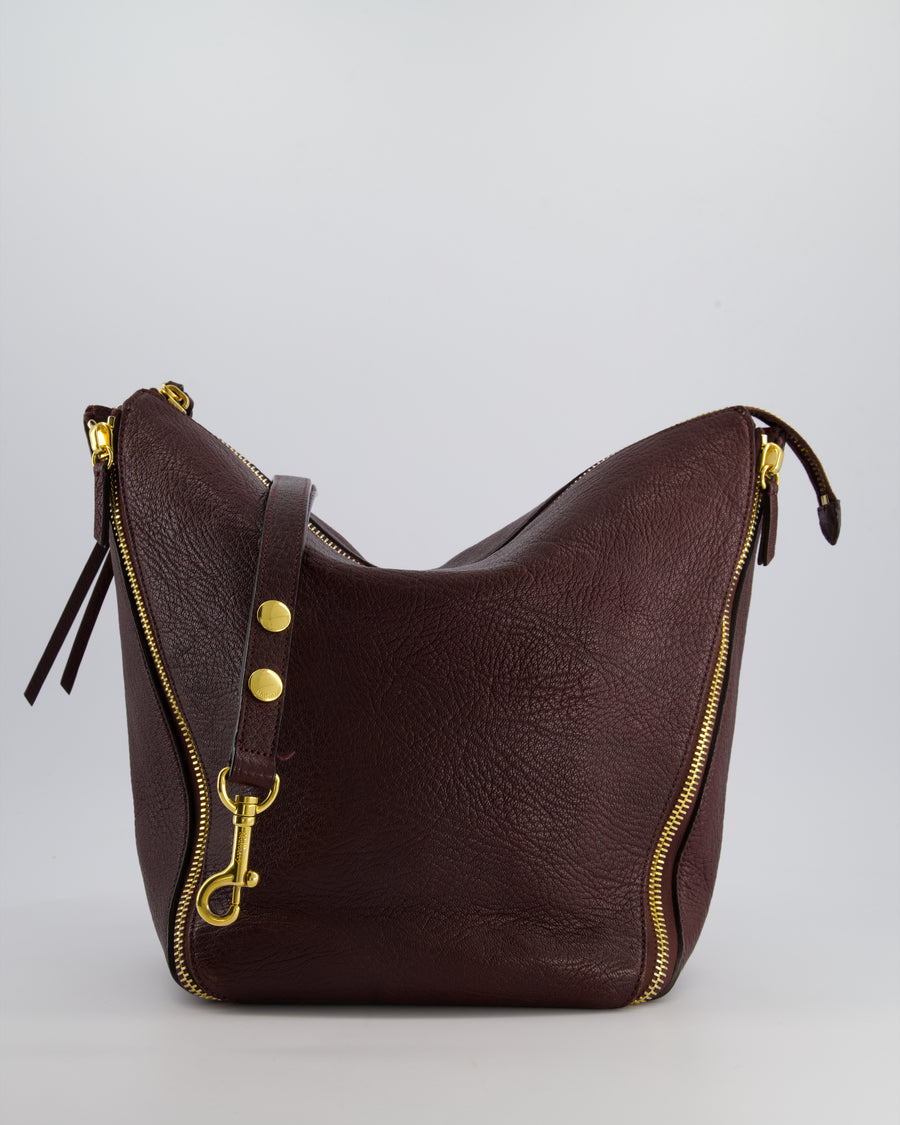 Mulberry Burgundy Camden Grained Leather Tote Bag with Gold Hardware