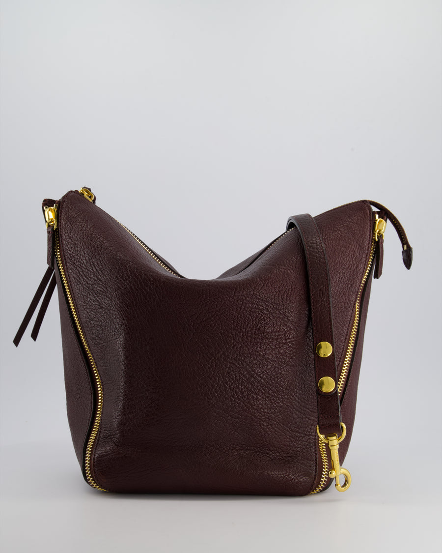 Mulberry Burgundy Camden Grained Leather Tote Bag with Gold Hardware