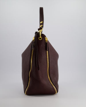 Mulberry Burgundy Camden Grained Leather Tote Bag with Gold Hardware