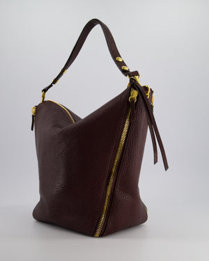 Mulberry Burgundy Camden Grained Leather Tote Bag with Gold Hardware