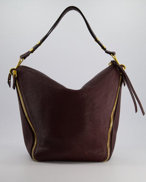 Mulberry Burgundy Camden Grained Leather Tote Bag with Gold Hardware