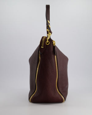 Mulberry Burgundy Camden Grained Leather Tote Bag with Gold Hardware