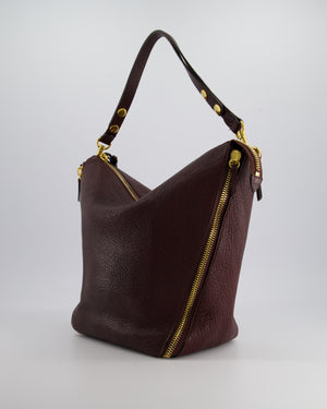 Mulberry Burgundy Camden Grained Leather Tote Bag with Gold Hardware