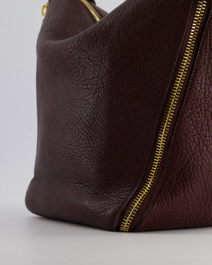 Mulberry Burgundy Camden Grained Leather Tote Bag with Gold Hardware