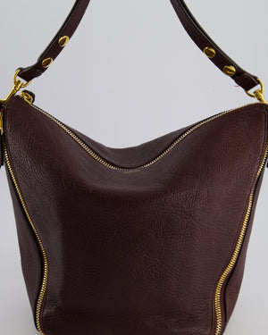 Mulberry Burgundy Camden Grained Leather Tote Bag with Gold Hardware