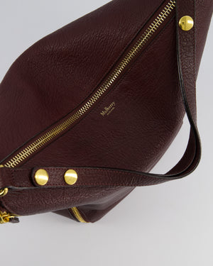 Mulberry Burgundy Camden Grained Leather Tote Bag with Gold Hardware