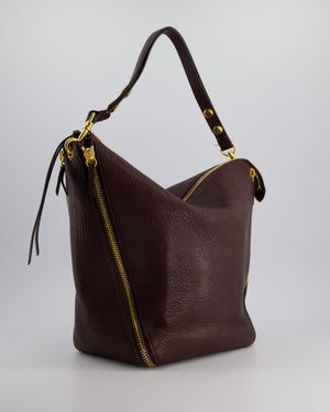 Mulberry Burgundy Camden Grained Leather Tote Bag with Gold Hardware