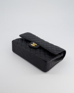 *HOT* Chanel Medium Black Classic Double Flap Bag in Caviar Leather with Gold Hardware