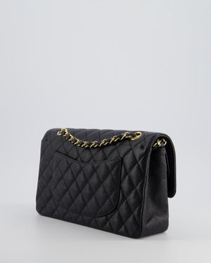 *HOT* Chanel Medium Black Classic Double Flap Bag in Caviar Leather with Gold Hardware