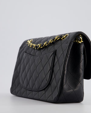 *RARE* Chanel Vintage Black Medium Classic Double Flap Bag in Caviar Leather with Gold Hardware