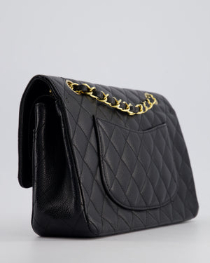 *RARE* Chanel Vintage Black Medium Classic Double Flap Bag in Caviar Leather with Gold Hardware