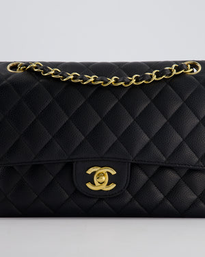 *RARE* Chanel Vintage Black Medium Classic Double Flap Bag in Caviar Leather with Gold Hardware