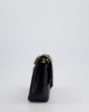 *RARE* Chanel Vintage Black Medium Classic Double Flap Bag in Caviar Leather with Gold Hardware