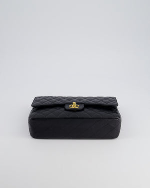 *RARE* Chanel Vintage Black Medium Classic Double Flap Bag in Caviar Leather with Gold Hardware