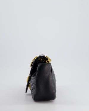 Gucci Black Leather Matelasse Marmont Bag with Gold Hardware