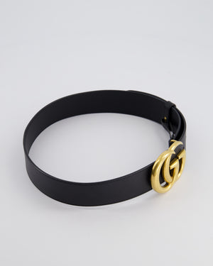 Gucci Black GG Logo Marmont Leather Belt Size 70cm