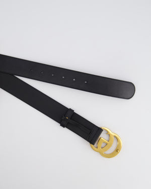 Gucci Black GG Logo Marmont Leather Belt Size 70cm