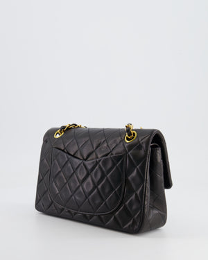 Chanel Black Vintage Classic Small Double Flap Bag in Lambskin Leather with 24K Gold Hardware