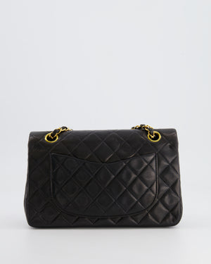 Chanel Black Vintage Classic Small Double Flap Bag in Lambskin Leather with 24K Gold Hardware