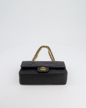 Chanel Black Vintage Classic Small Double Flap Bag in Lambskin Leather with 24K Gold Hardware