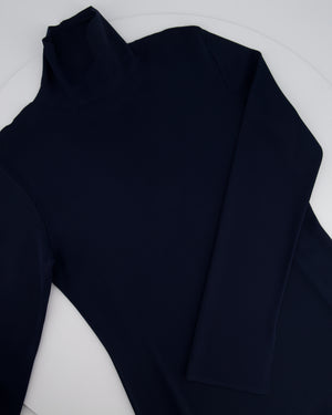 The Row Navy High Neck Long Sleeve Maxi Dress Size S (UK 8)