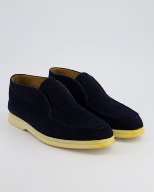 Loro Piana Navy Wool Open Walk Shoes Size EU 39