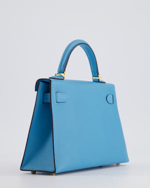 *SUPER HOT* Hermès Mini Kelly II 20cm in Bleu Du Nord Madame Leather with Gold Hardware