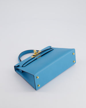 *SUPER HOT* Hermès Mini Kelly II 20cm in Bleu Du Nord Madame Leather with Gold Hardware