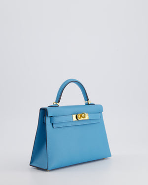 *SUPER HOT* Hermès Mini Kelly II 20cm in Bleu Du Nord Madame Leather with Gold Hardware