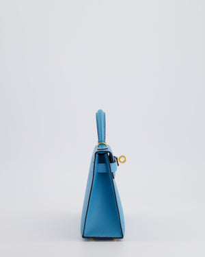 *SUPER HOT* Hermès Mini Kelly II 20cm in Bleu Du Nord Madame Leather with Gold Hardware