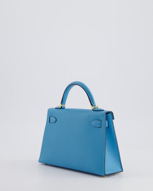 *SUPER HOT* Hermès Mini Kelly II 20cm in Bleu Du Nord Madame Leather with Gold Hardware