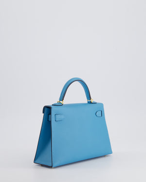 *SUPER HOT* Hermès Mini Kelly II 20cm in Bleu Du Nord Madame Leather with Gold Hardware