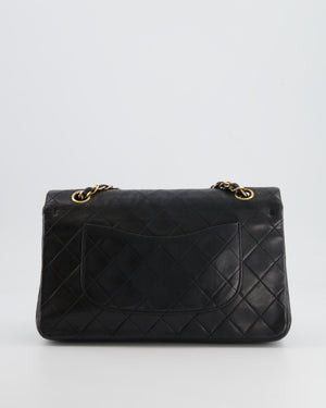 Chanel Vintage Black Medium Classic Double Flap Bag in Lambskin Leather with 24K Gold Hardware