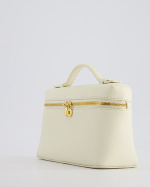 *RARE* Loro Piana White Leather Extra Pocket Pouch Bag with Gold Hardware