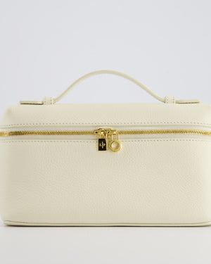 *RARE* Loro Piana White Leather Extra Pocket Pouch Bag with Gold Hardware