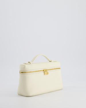 *RARE* Loro Piana White Leather Extra Pocket Pouch Bag with Gold Hardware