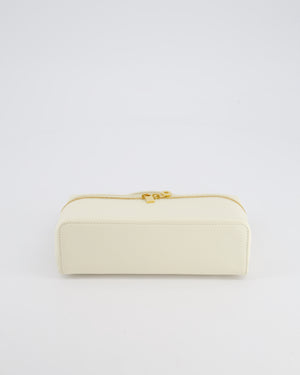 *RARE* Loro Piana White Leather Extra Pocket Pouch Bag with Gold Hardware