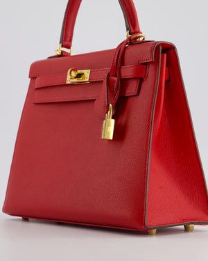 Hermès Kelly 25cm Replica Jewelry
 Bag in Rouge Tomate Epsom Leather and Gold Hardware