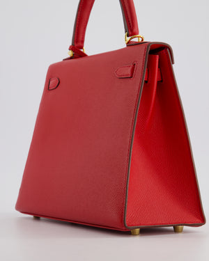 Hermès Kelly 25cm Replica Jewelry
 Bag in Rouge Tomate Epsom Leather and Gold Hardware