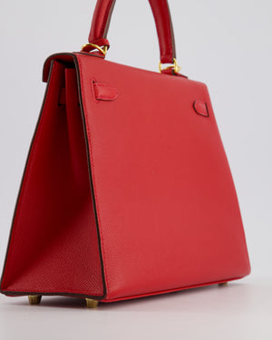 Hermès Kelly 25cm Replica Jewelry
 Bag in Rouge Tomate Epsom Leather and Gold Hardware